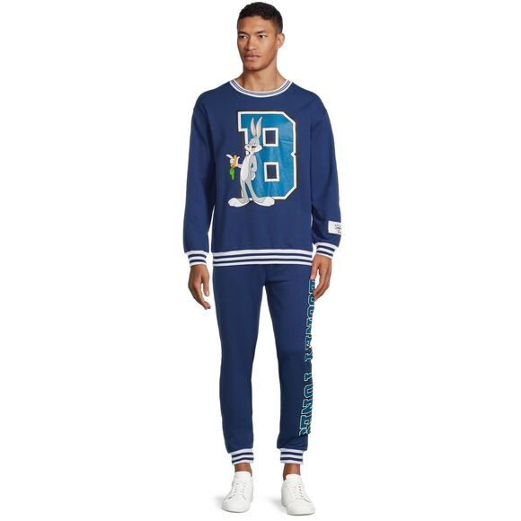 NWT Looney Tunes Men's Bugs Bunny Varsity Crew Sweatshirt, Size XL - Picture 3 of 5